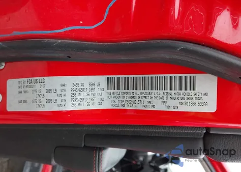 2017 Jeep Cherokee Trailhawk 4X4 z USA, uszkodzony, nr VIN 1C4PJMBS2HW615711